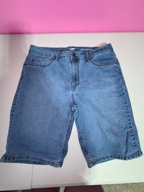Lee Riders Women's Midrise Denim Bermuda Shorts in Blue